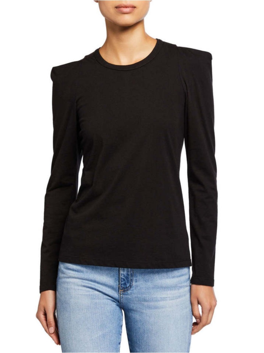 A.L.C. Charlotte Cotton Tee in Black, Size XS